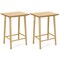 Costway 25.5" Counter Height Stool Set of 2/4 with Footrest & Solid Wood Frame Natural